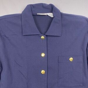 Elisabeth Liz Claiborne Forties Flair Jacket Women 1 Navy Blue Nylon NWT $100
